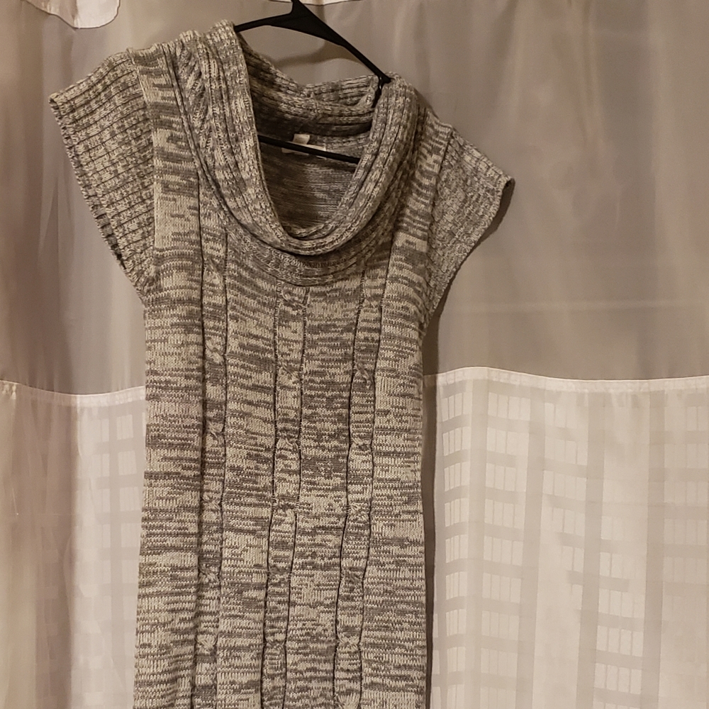 extra long, gray, knit sweater dress. Size small